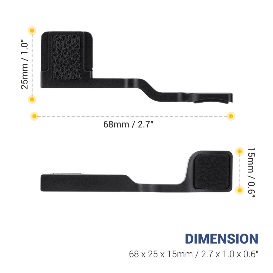 JJC Metall Daumen-Up-Griff für Sony A7C II und A7C R in Schwarz mit Blitzschuh-Abdeckung und Silikon-Pad - Bild 6