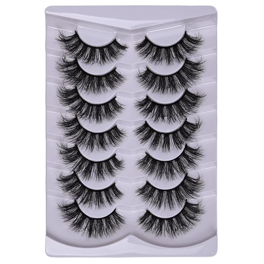 JIEFUXIN Falsche Wimpern, Black, 7 Paar, Unisex - Bild 5