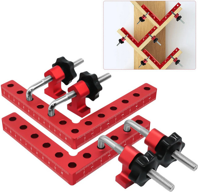 GDART 90 Grad L-förmige Hilfsvorrichtung und Spleißplatte als Positionierplatte und fester Clip, rotes Holzbearbeitungswerkzeug mit 160 mm Breite - Bild 1
