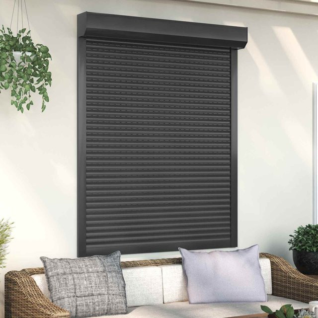 Rollladen von VD Home Furnishing aus Aluminium und Polyurethan in Anthrazitgrau, B: 120 cm, H: 150 cm - Bild 1