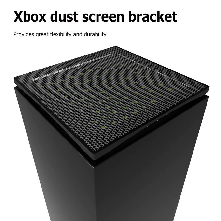 ALLOET Staubfilterabdeckung für Xbox Series X mit 4 Silikonstopfen und Netzfilter in Grün - Bild 3