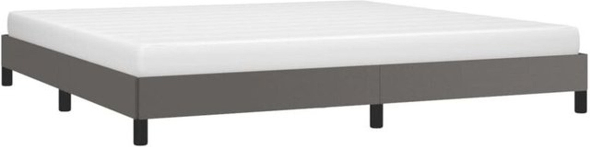 Vidaxl Polsterbett aus Kunstleder in Grau, B/T: 200 x 200 cm - Bild 1
