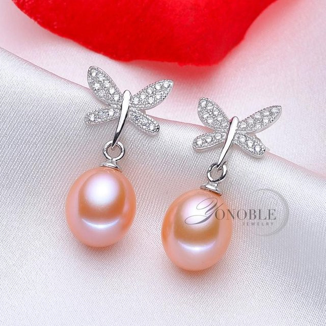 Wucifang Jewelry Ohrringe, Süßwasserperlen, 925 Silber, Damen, Weiß, Gray - Bild 1