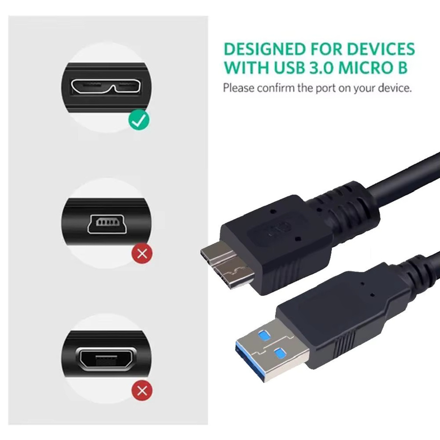 Western Digital USB 3.0 Micro B Datenkabel für externe Festplatten, Schwarz - Bild 6