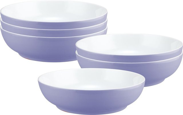 Seltmann Weiden Liberty Pure Colors Salatbowls aus Porzellan, Farbe: Purple, 6er Set, Durchmesser: 25 cm - Bild 1