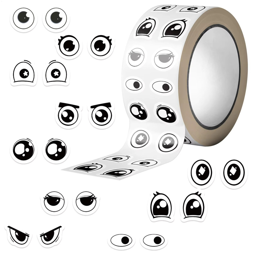 500 Stück Cartoon-Sticker mit kleinen Ausdrucksaugen in Schwarz für Handy und Graffiti-Design - Bild 2
