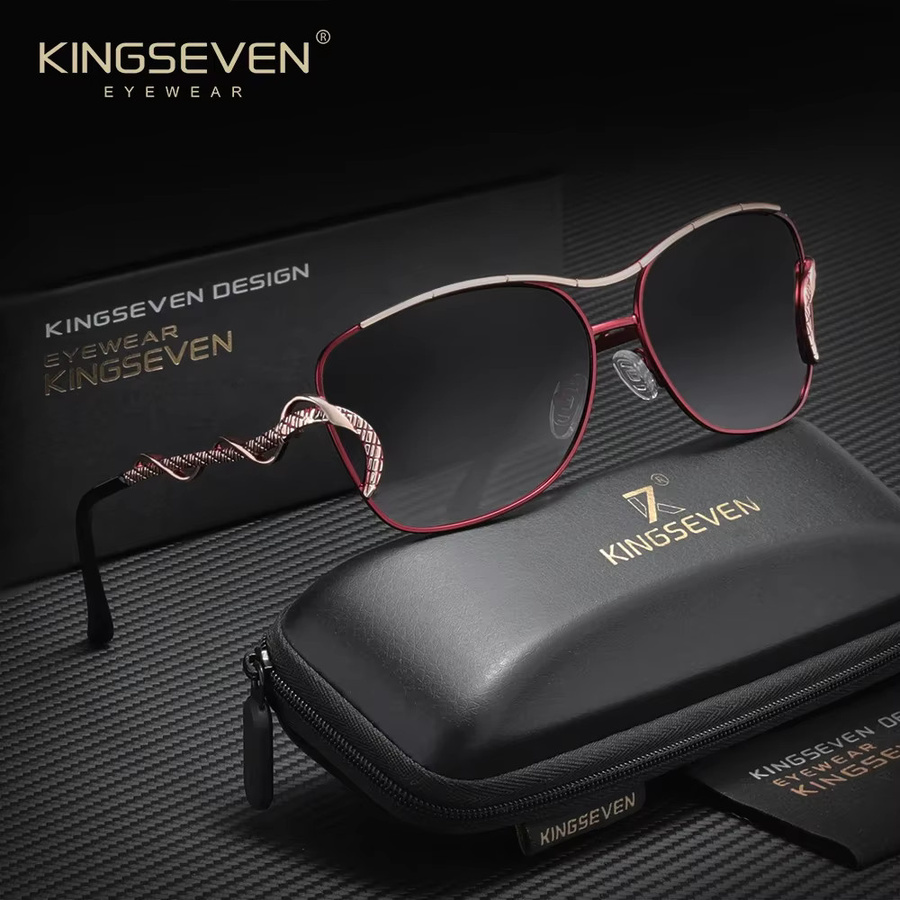KINGSEVEN Sonnenbrille Schmetterling, Vollrand, Metall, Damen, polarisiert - Bild 1