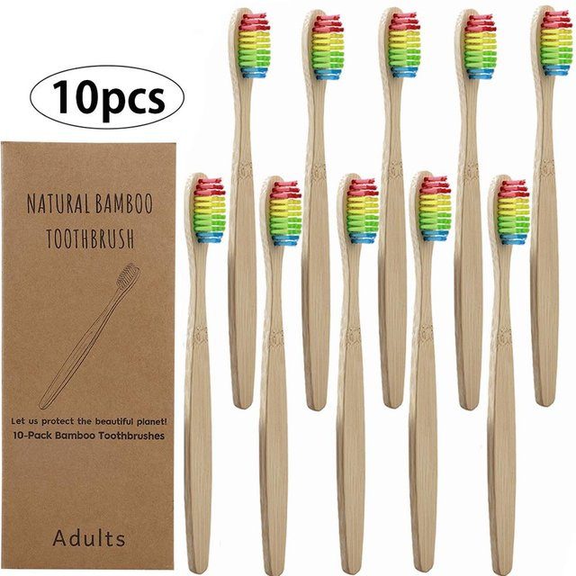 Koogeelife Zahnbürsten-Set, 10 Stück, weiche Borsten, beige, Unisex - Bild 1