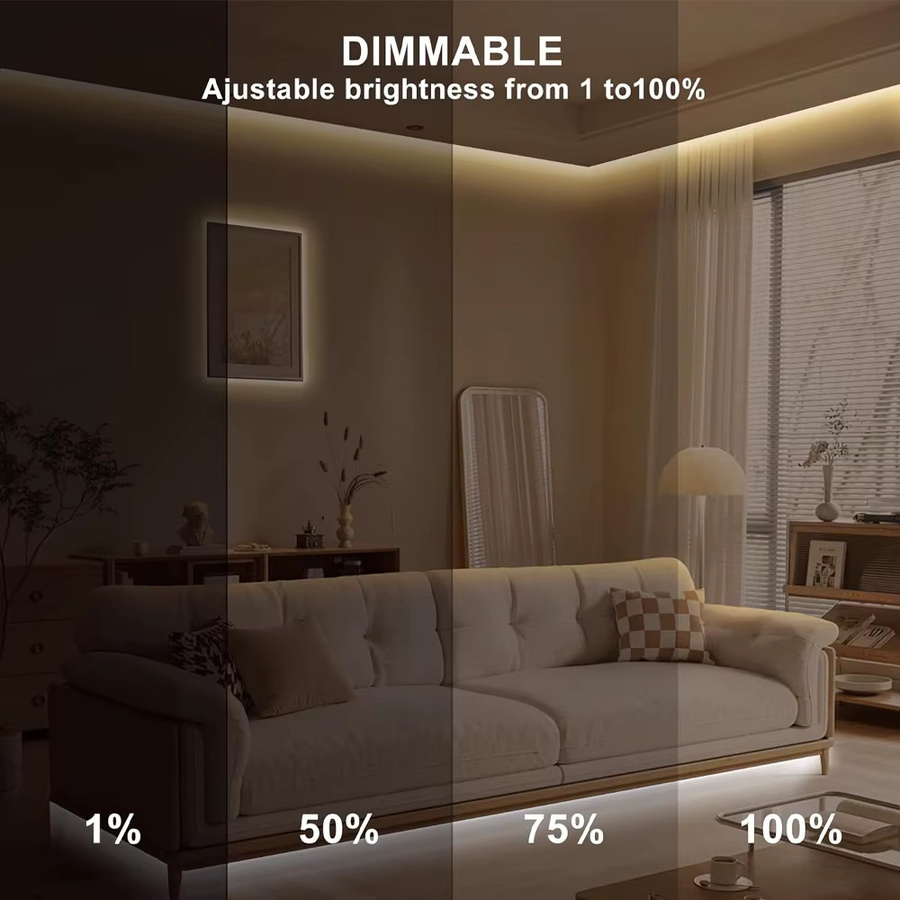 CENFAYA HomeKit WiFi COB LED-Streifen, Warmweiß, 24V, dimmbar, für Schrank- und Küchenbeleuchtung - Bild 3