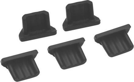 Yousheng 5er-Set Anti-Staub-Silikon-Staubschutzstecker für Micro-USB in Schwarz - Bild 1