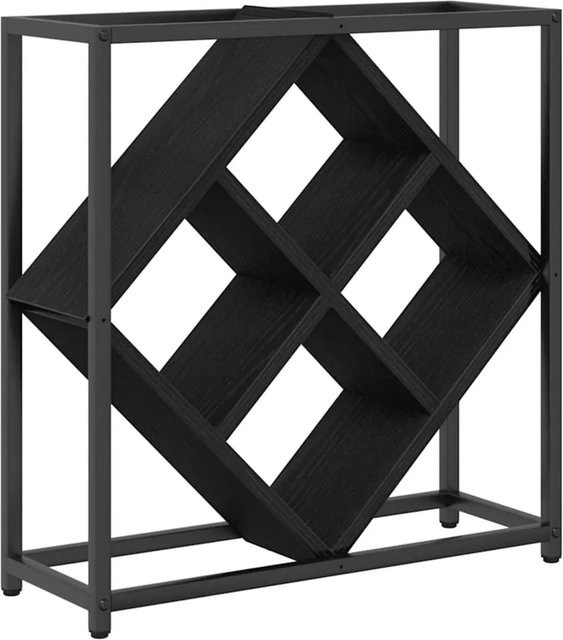 vidaXL Weinregal in Schwarz und Eichen-Optik, modernes Standregal aus Holzwerkstoff, B/T/H: 51 x 18 x 52,5 cm - Bild 1