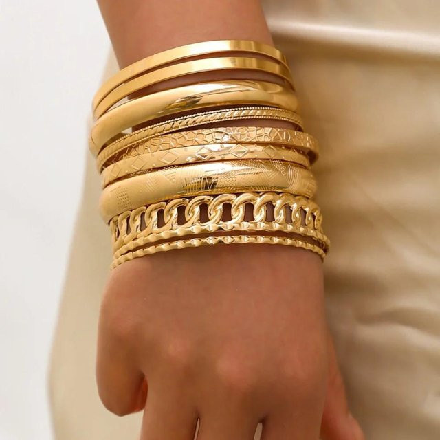 Yiran bag Armreifen Set, Messing, Gold, Damen - Bild 1