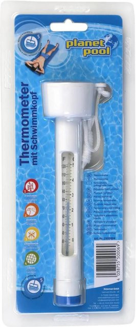 Planet Pool Schwimmthermometer zur Messung der Wassertemperatur in Weiß - Bild 1