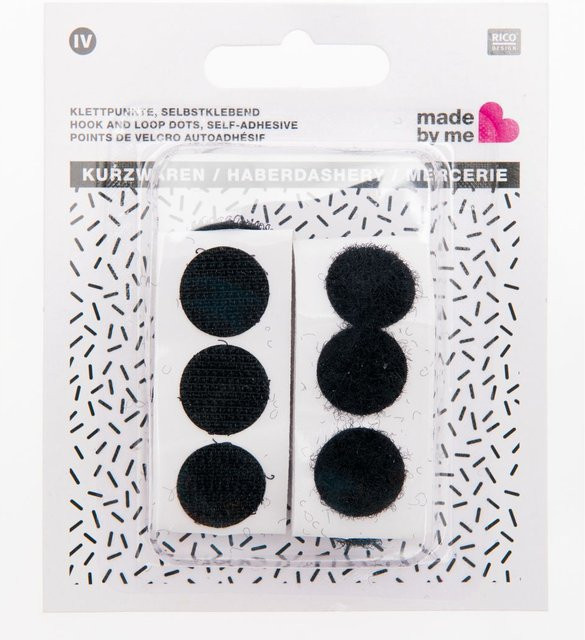 Rico Design Klettpunkte selbstklebend schwarz 16 mm - Bild 1