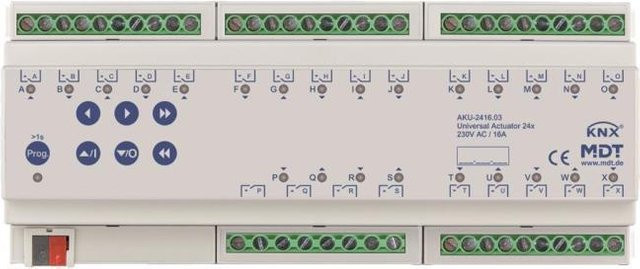 MDT Universalaktor AKU-2416.03 24-fach 12TE REG 16A 230VAC 100µF in Weiß - Bild 1
