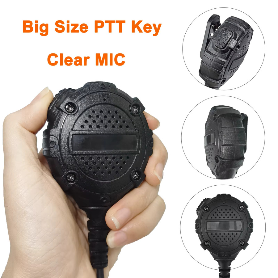 Motorola Schultermikrofon mit Push-to-Talk für XPR und APX Walkie Talkies in Schwarz - Bild 3