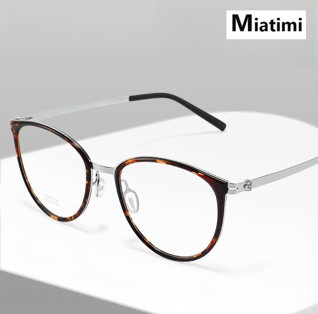 Runde Korrektionsbrille, Acetat, Titan, Vollrand, Unisex - Bild 1