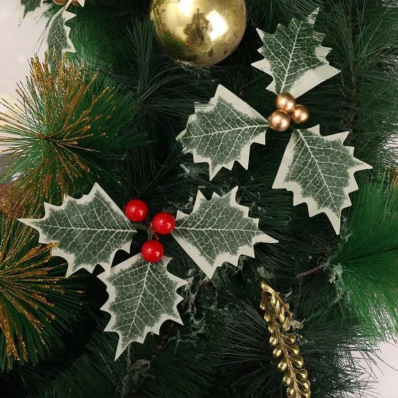 10 Stück künstliche Stechpalmen mit roten Beeren und grünen Blättern von Love Home Garden für deine Weihnachtsdekoration - Bild 3