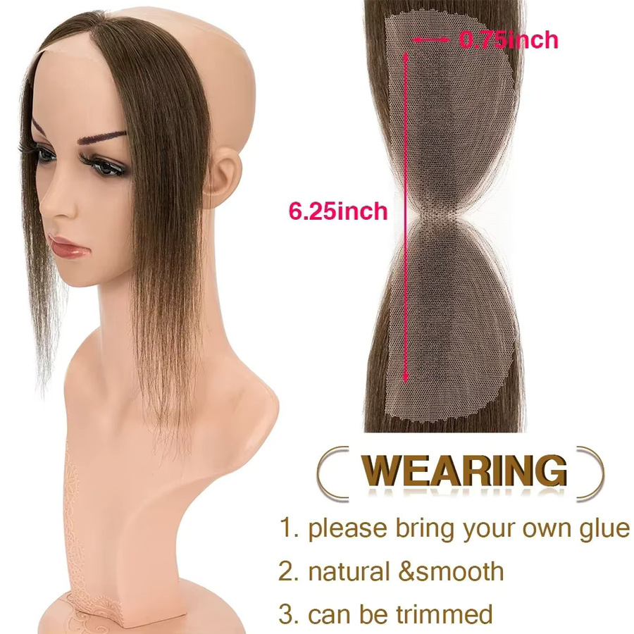 S-noilite Lace Front Perücke Echthaar Topper, Handgewebter Einzelknoten - Bild 4