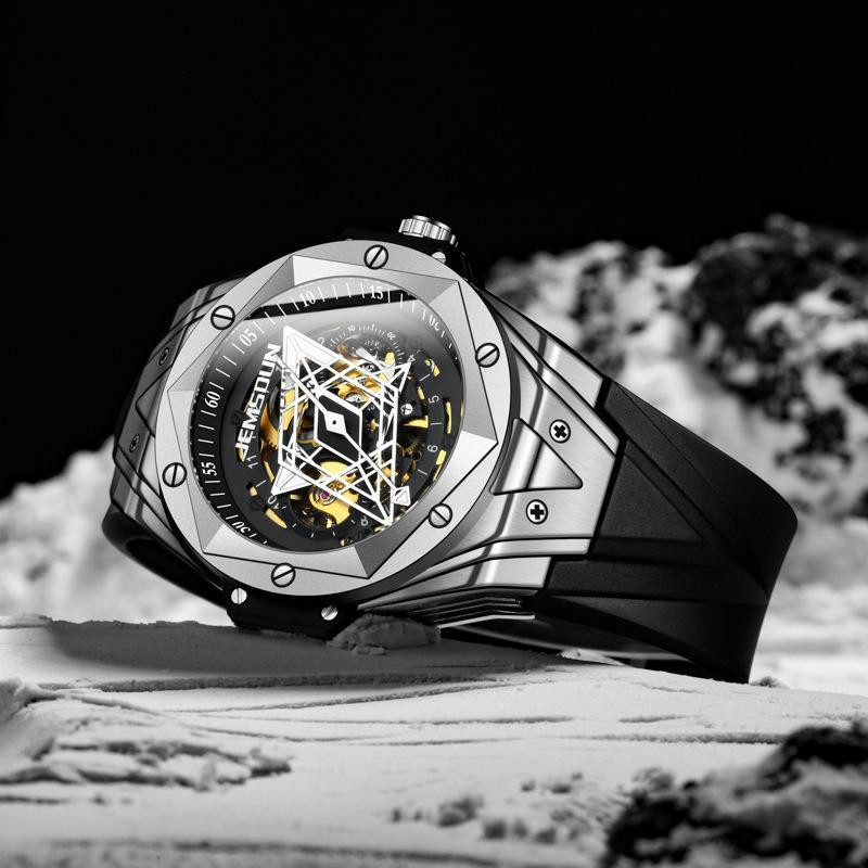 KIMSDUN Armbanduhr Automatik, Edelstahl, Silikon, 54 mm, Herren - Bild 3