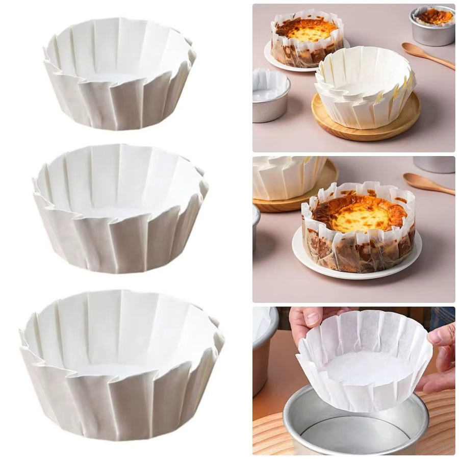 50 Stück Ölbeständige Backpapiere für Kuchen und Cupcakes, Einweg Backpapier in Weiß - Bild 5