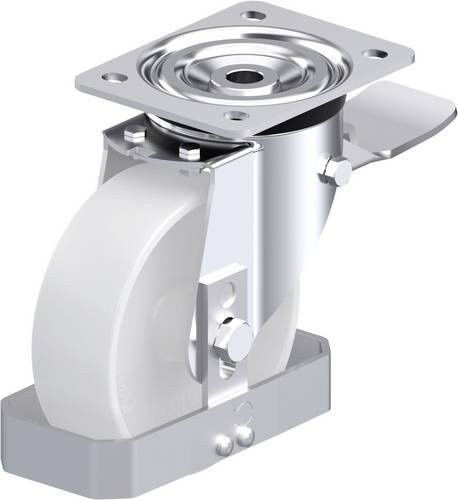 Blickle L-PO 150G-ST-FS Stahlblech-Lenkrolle in Weiß mit 150 mm Rad-Durchmesser und 400 kg Tragfähigkeit - Bild 1