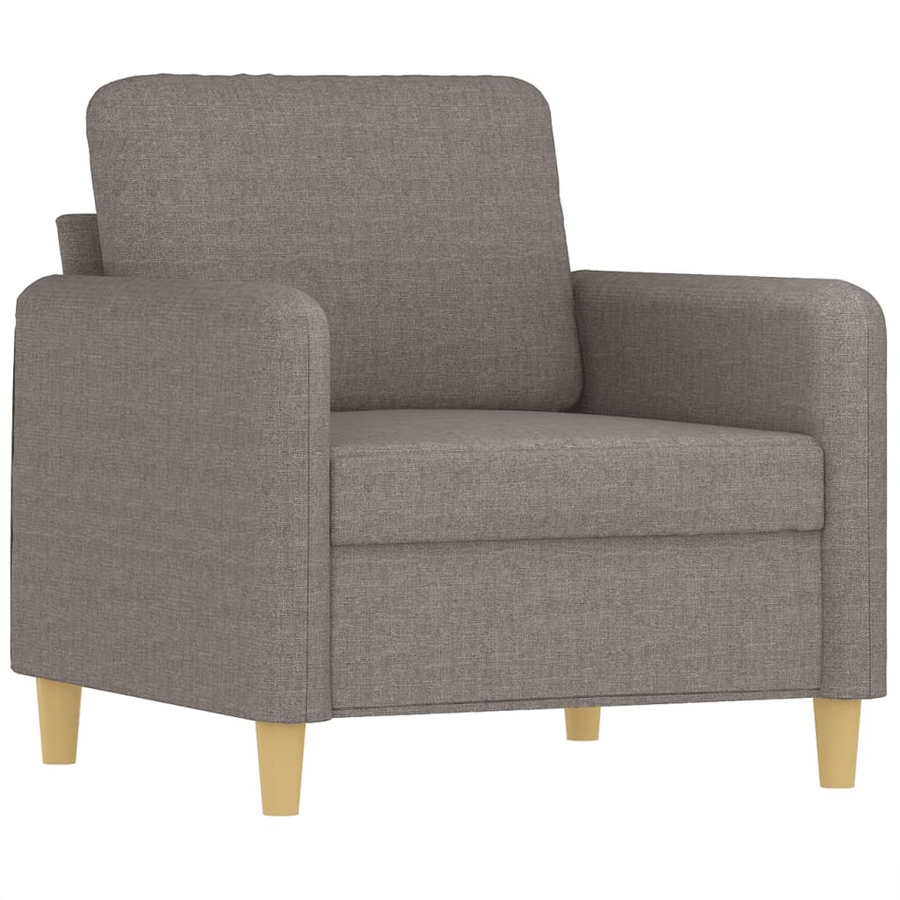 vidaXL 4-teilige Sofagarnitur mit Kissen in Taupe aus Stoff mit Ottoman und Armlehnen - Bild 4