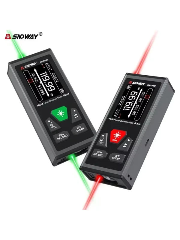 Dualer digitaler Laser-Entfernungsmesser mit elektronischem Winkelmesser und Magnetismus, wiederaufladbar, Rot/Schwarz - Bild 7