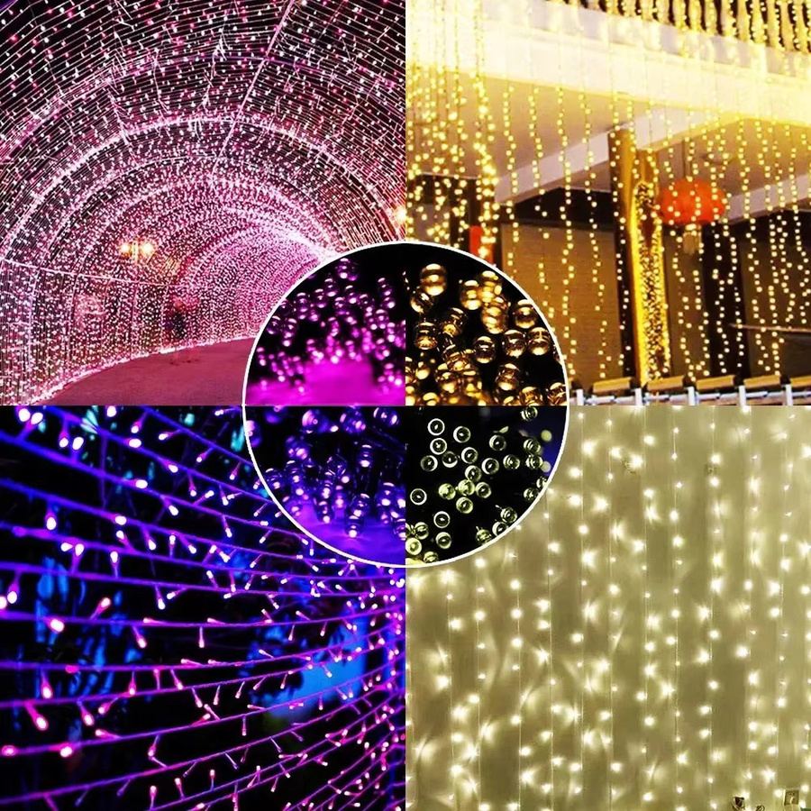 Solarbetriebene LED-Lichterkette in Sternform mit warmweißem Licht, wasserdicht für Außenbereich, Party und Dekoration - Bild 5