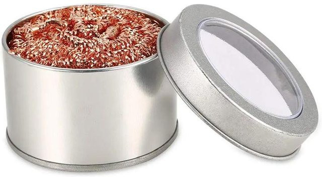 Lötkolben Netzfilter Reinigungsball mit Kupferdrahtadapter und Metall Schwimmschlacke Box von HaiKouLiJinHaiKeJiYouXianGongSi in Weiß und Silber - Bild 1