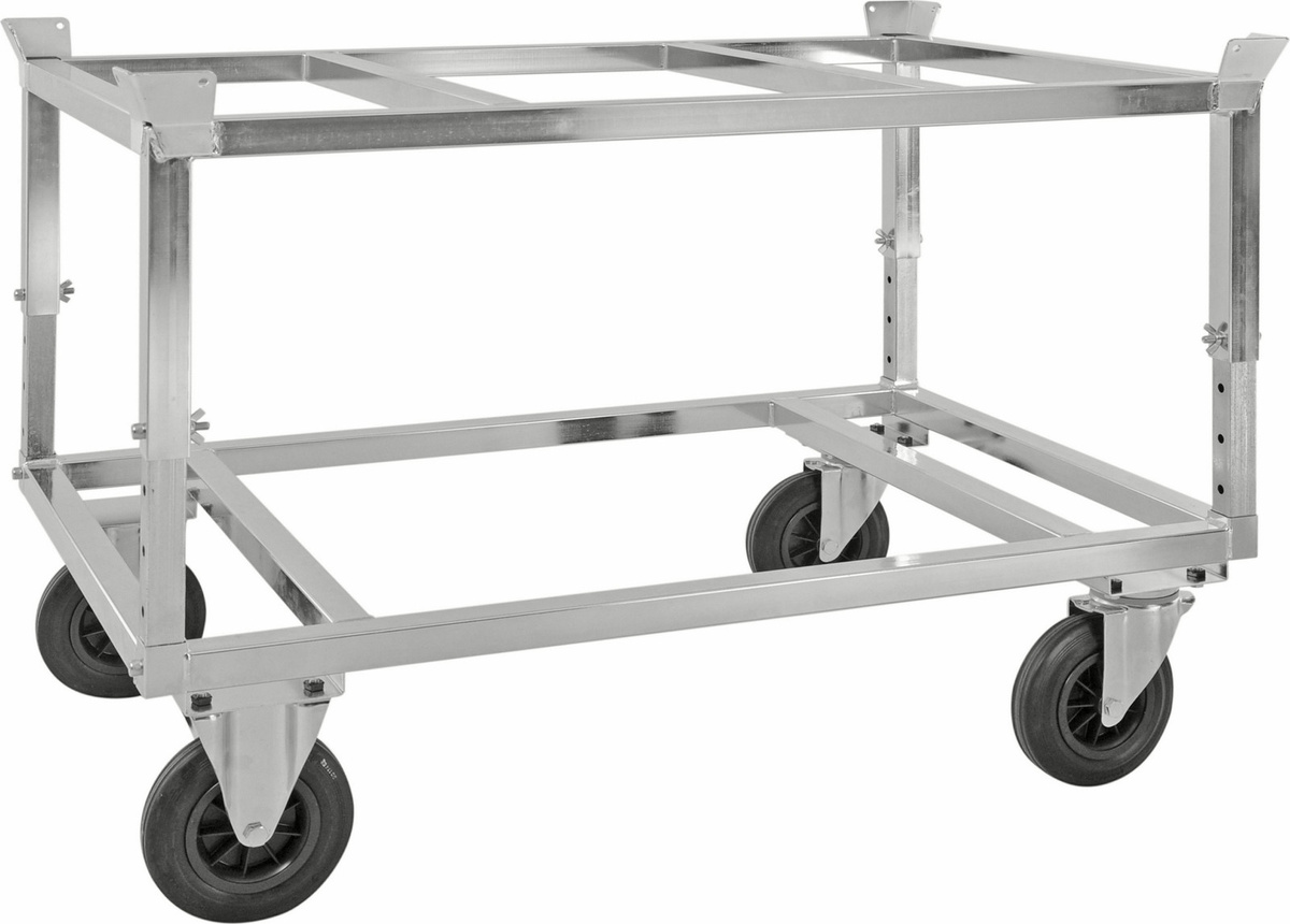 Kongamek Palettenwagen verzinkt und verschweißt höhenverstellbar für Paletten 1200 x 800 mm, Höhe: 700 mm - Bild 1