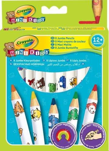Crayola Mini Kids Buntstifte mit Tiermotiven, 8 Stück, Mehrfarbig - Bild 1