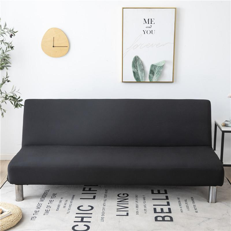 Housmife Dehnbarer Sofabezug mit Blumenmuster in Schwarz, elastische Couchabdeckung für Sofas ohne Armlehnen, Größe S (120-155 cm) - Bild 2