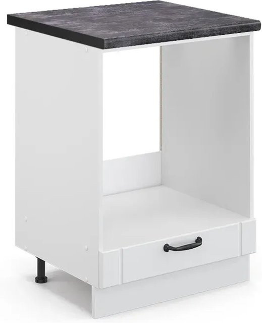 Vicco Herdbauschrank Fame-Line in Weiß und Anthrazit im Landhausstil, B: 60 cm, H: 82 cm, T: 60 cm - Bild 1