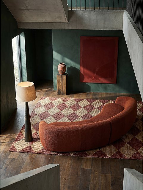 Jute-Teppich Kadima Design Rauten in Orange aus Jute und Baumwolle B/T: 160 x 230 cm - Bild 1