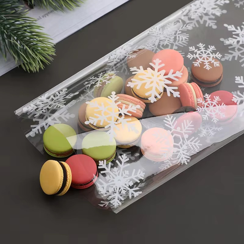 Transparente Schneeflocken Kunststoff-Verpackungstaschen für Weihnachts-Süßigkeiten, Cookies und Popcorn, 100 Stück - Bild 4