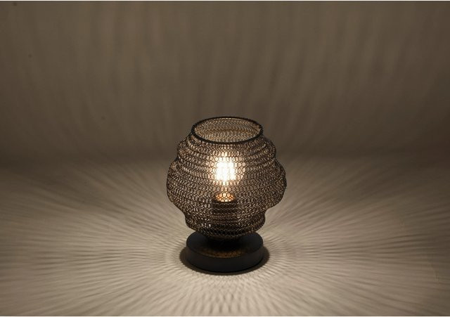 Just Light Tischlampe Kokon in Schwarz aus Metall für E27-Leuchtmittel - Bild 1