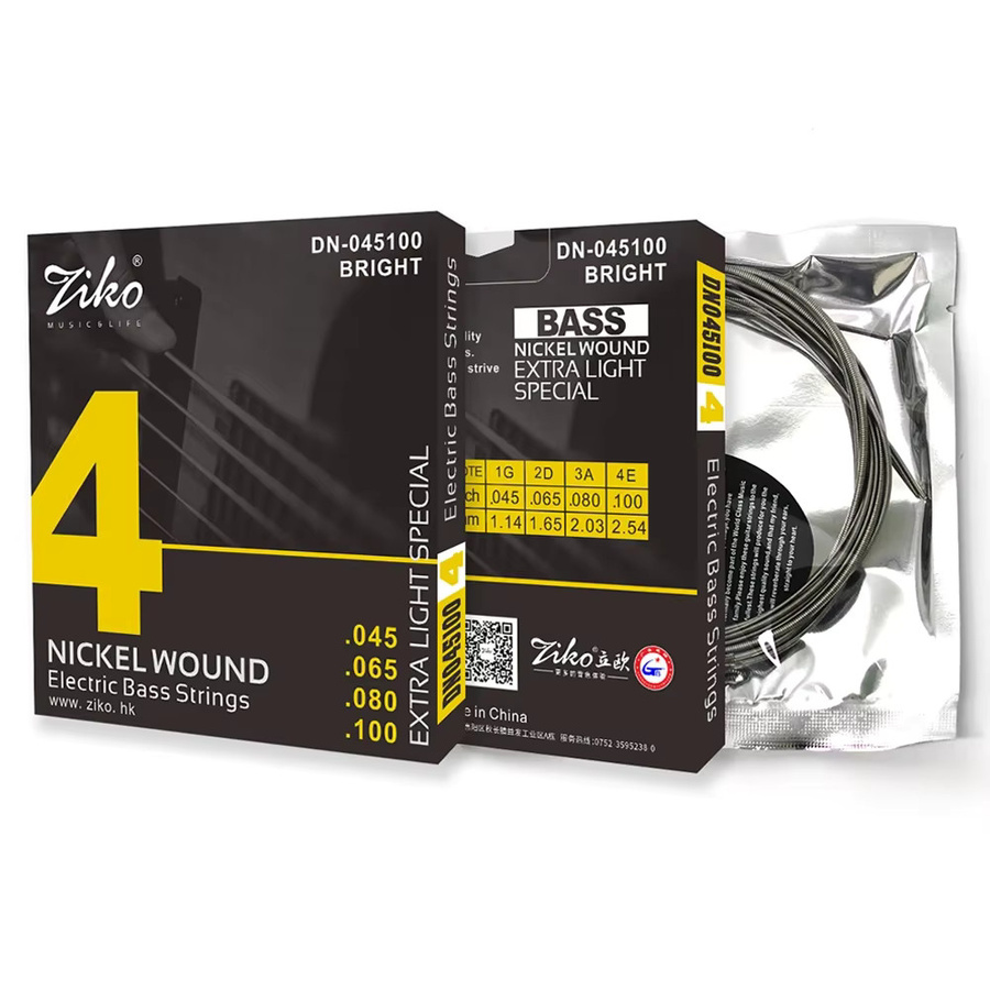 ZIKO E-Bass Saiten Set, vernickelt, Farbe: Silber - Bild 2