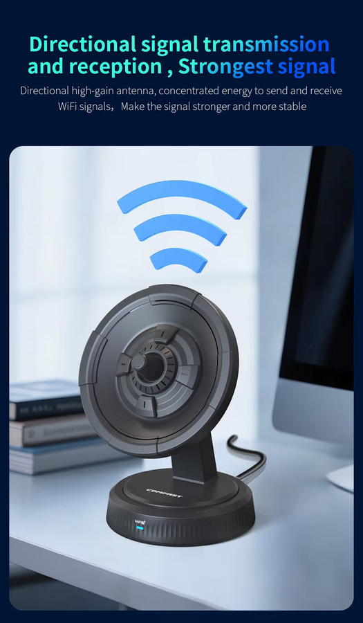 COMFAST BE6500 WiFi 7 USB-Adapter mit 6500Mbps Tri-Band Unterstützung für 2.4G/5G/6GHz, USB 3.0 WiFi-Dongle für Windows 10/11, Schwarz - Bild 4