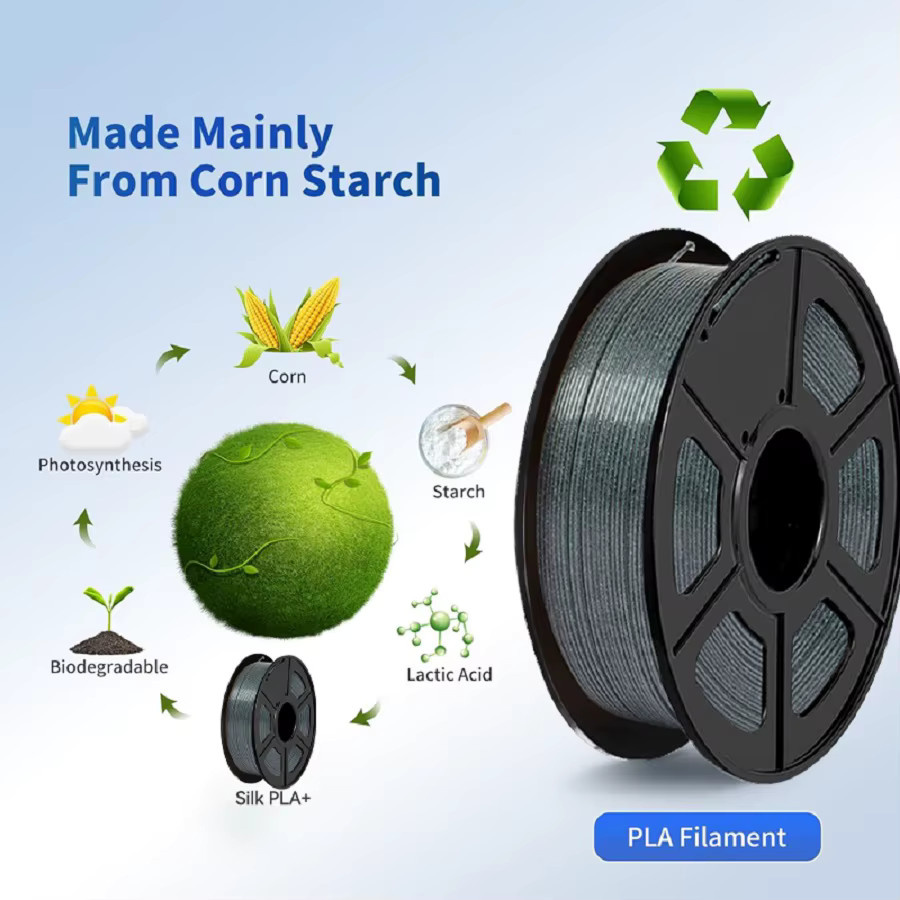 EasyThreed PLA-Filament für FDM 3D-Drucker, 1,75 mm, leuchtet im Dunkeln, Blau mit grünem Glitzer, 1 kg Spule - Bild 4