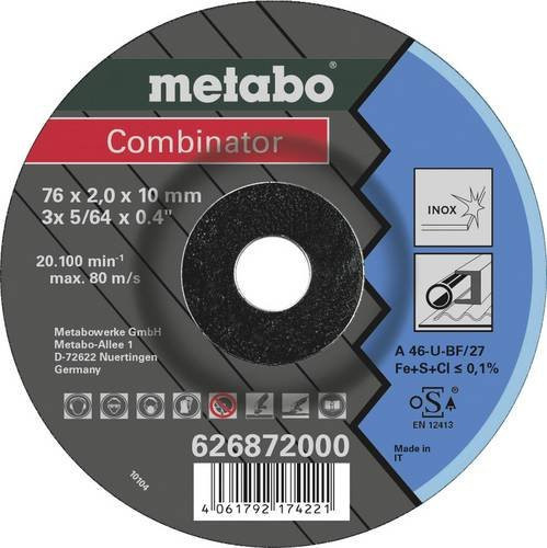 Metabo Combinator Trennscheibe gekröpft für INOX Durchmesser: 76 mm - Bild 1