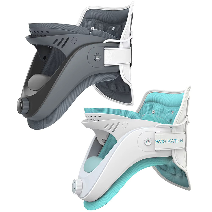 VKTECH Ergonomisches Nacken-Traktionsgerät mit Airbag-Unterstützung zur Ausrichtung der Halswirbelsäule in Schwarz - Bild 2