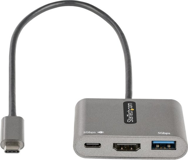 StarTech.com CDP2HDUACP2 Notebook-Dockingstation und Portreplikator mit USB 3.2 Gen 1 Type-C, HDMI und USB-A in Grau - Bild 1
