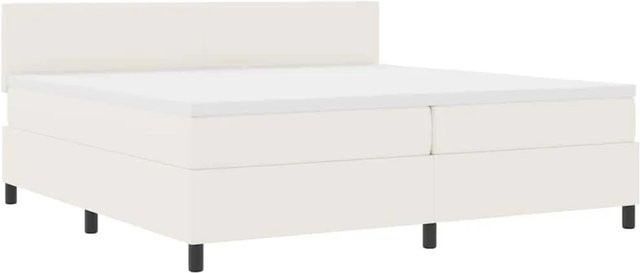 vidaXL LED Boxspringbett aus Cordstoff in Creme und Weiß mit Taschenfederkern B/T/H: 200 x 200 x 88 cm - Bild 1