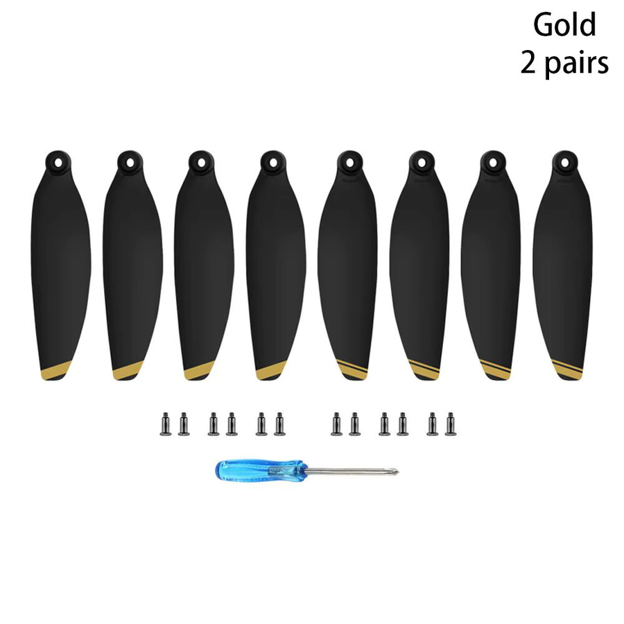 DJI Ersatzpropeller Set für Mavic Mini 2 und SE, 2 Paar geräuscharme Propeller in Schwarz und Gold - Bild 2