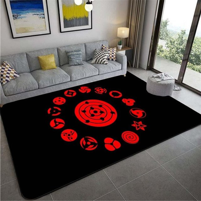 Rutschfester Anime Naruto Teppich von YunhengTechnology in Grau und Schwarz, weiche Bodenmatte für Wohnzimmer und Schlafzimmer, B/T: 60 x 40 cm - Bild 1