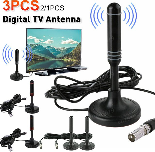 Alloet Digitale Empfangsantenne für Indoor und Outdoor mit 300 cm Koaxialkabel in Schwarz für DVB-T, DVB-T2 und DAB sowie Smart TV - Bild 1