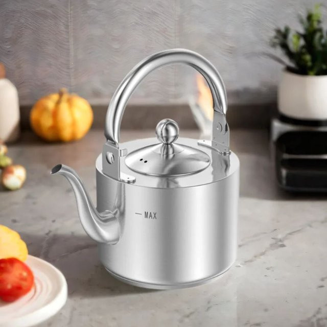 ENERGE SPRING Teekessel aus Edelstahl mit Teesieb, Silber, 1,5 l - Bild 1
