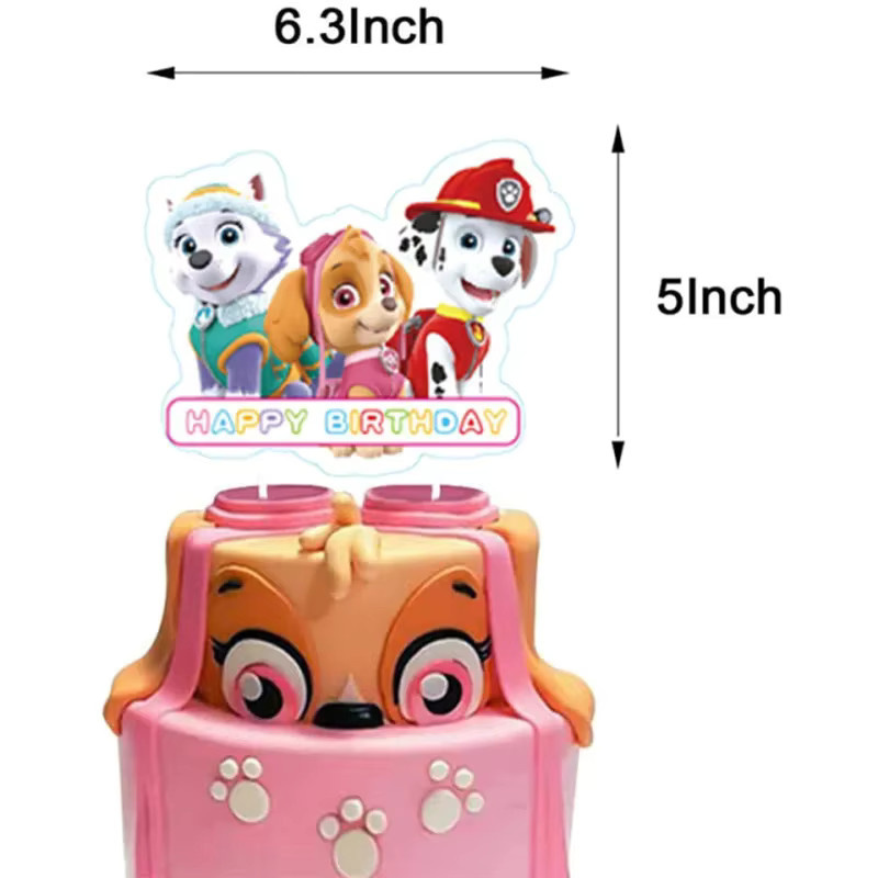 TAKARA TOMY Paw Patrol Partyzubehör-Set, Rosa, Tischgeschirr-Set, Hintergrundbanner, Geschenktüten, Hängedekorationen, Maske, Ballons - Bild 3