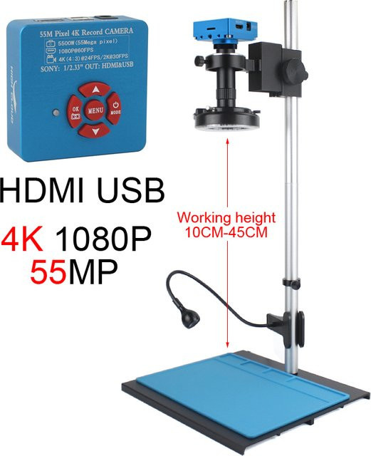 HIGH CLOUD HD-Videomikroskop mit 4K-Funktion, 10-30-facher kontinuierlicher Zoom und C-Mount Parfokalobjektiv zur Fotografie und Messung von Mobiltelefonen - Bild 1